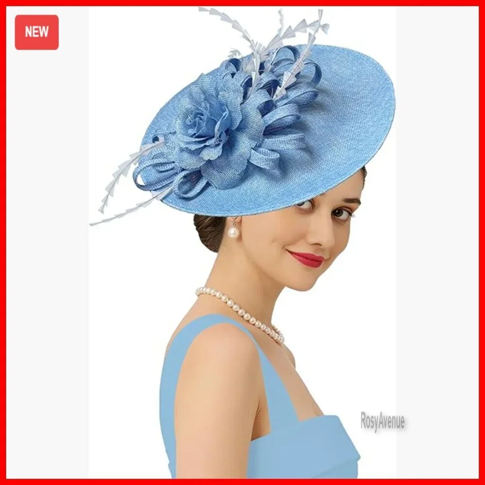 Vintage Derby Fascinator Hat with Feathers for Tea Party Cocktail Church